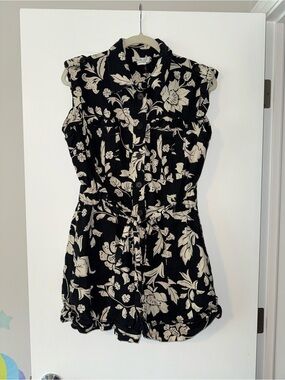 Rachel Zoe button front linen romper